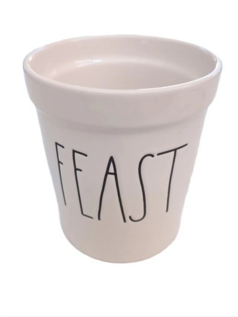 Rae Dunn Artisan Collection Ceramic Canister | EUC | FEAST Long Lettering